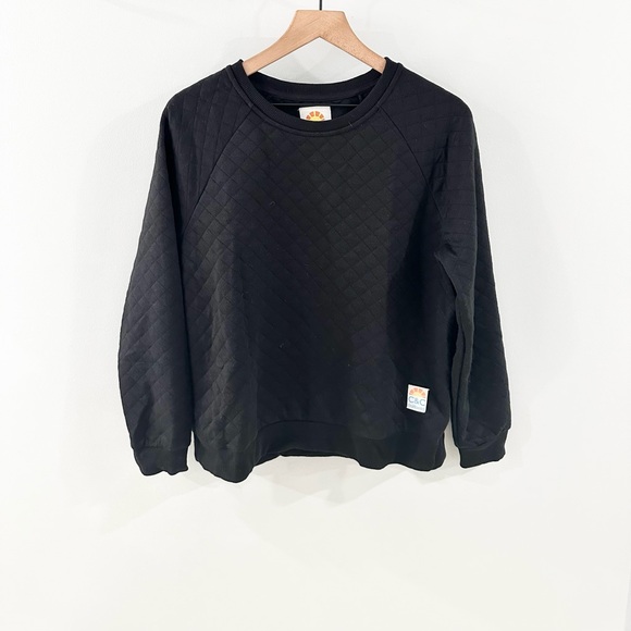 C&C California Quilted Izzy Sweatshirt Black Size Medium - Picture 2 of 6